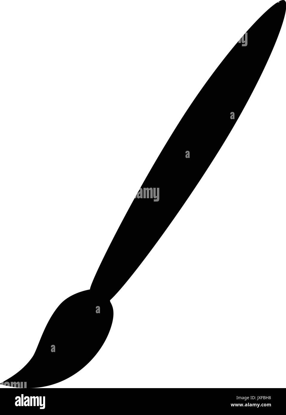 A black and white silhouette of a paintbrush Stock Vector Image & Art