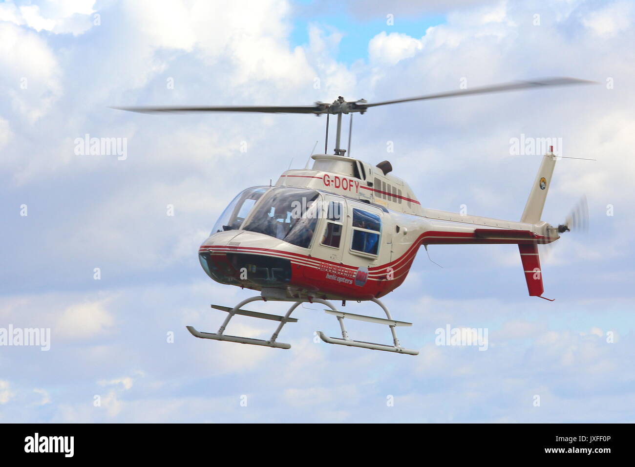 DOFY Bell Jet Ranger 206 Helicopter once owned by the Duchess of York, Sarah Ferguson. Stock Photo
