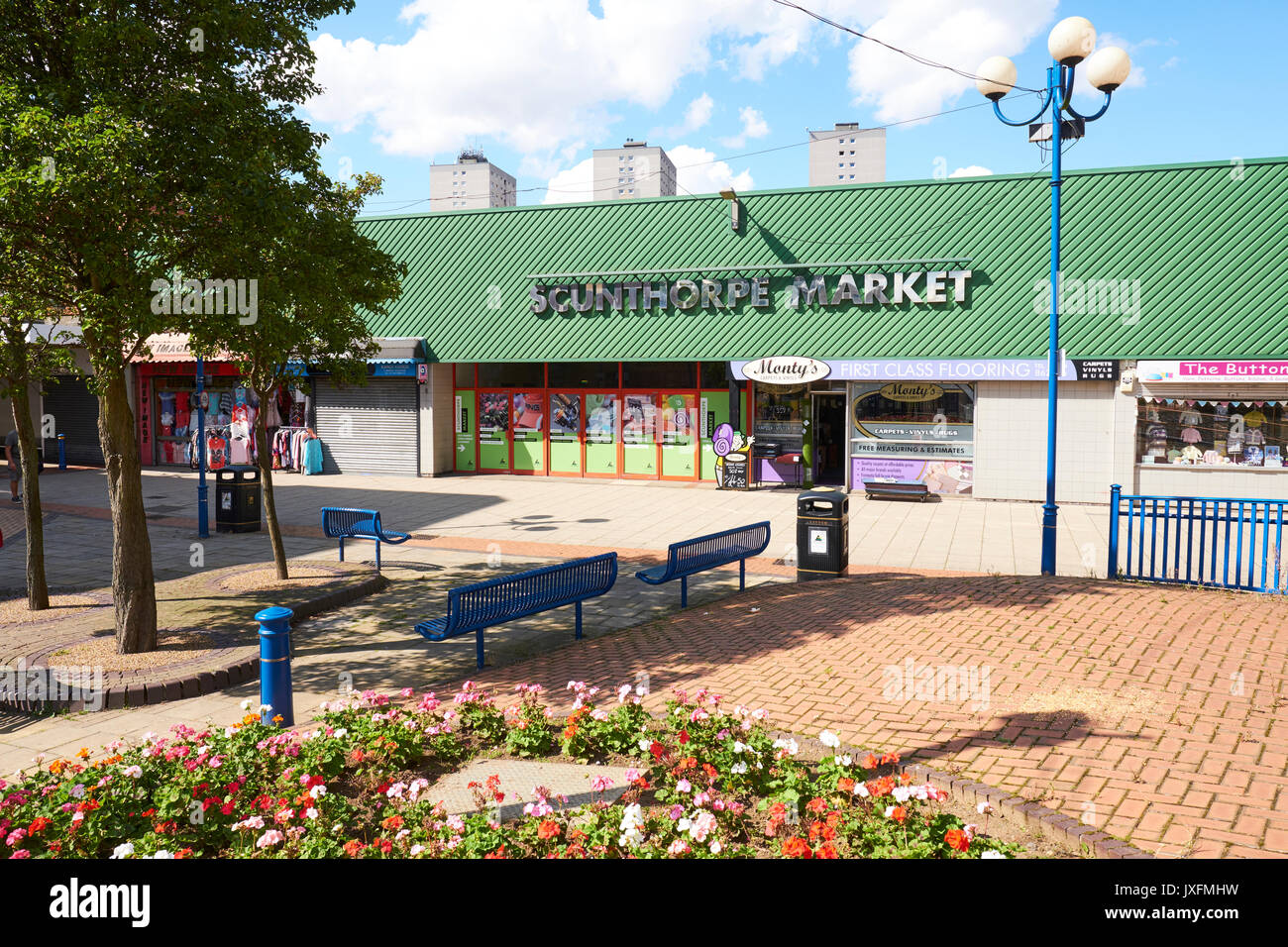 Scunthorpe Market, High Street, Scunthorpe, Lincolnshire, UK Stock