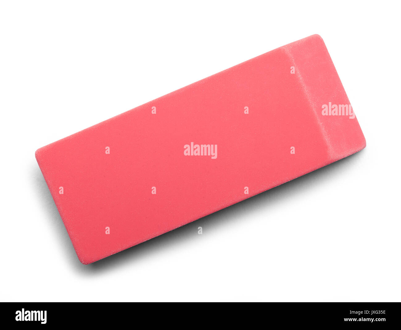 Pink Eraser Top View Isolated on White Background Stock Photo Alamy
