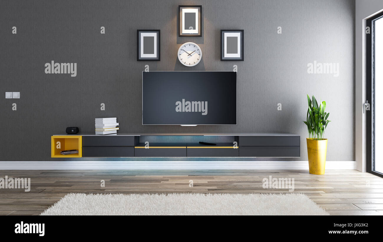 Tv stand Foto e Immagini Stock in Bianco e Nero - Alamy