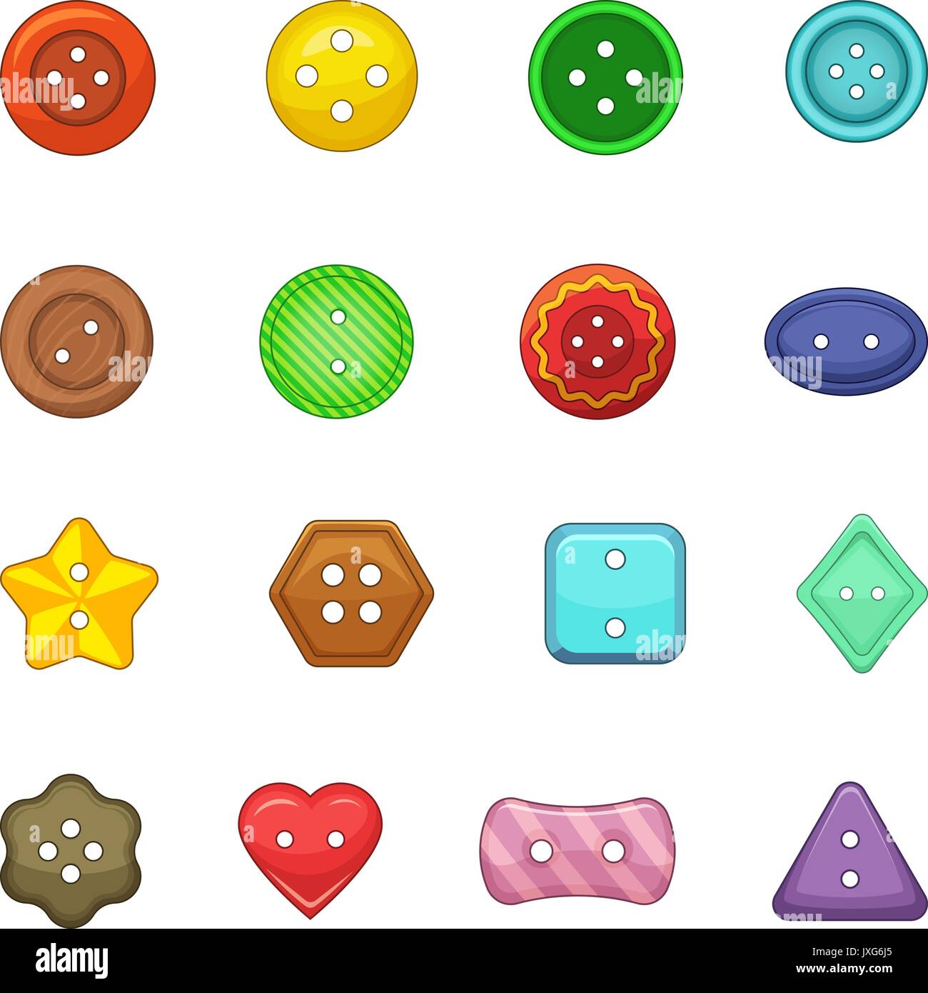 Clothes button icons set, cartoon style Stock Vector Image & Art - Alamy