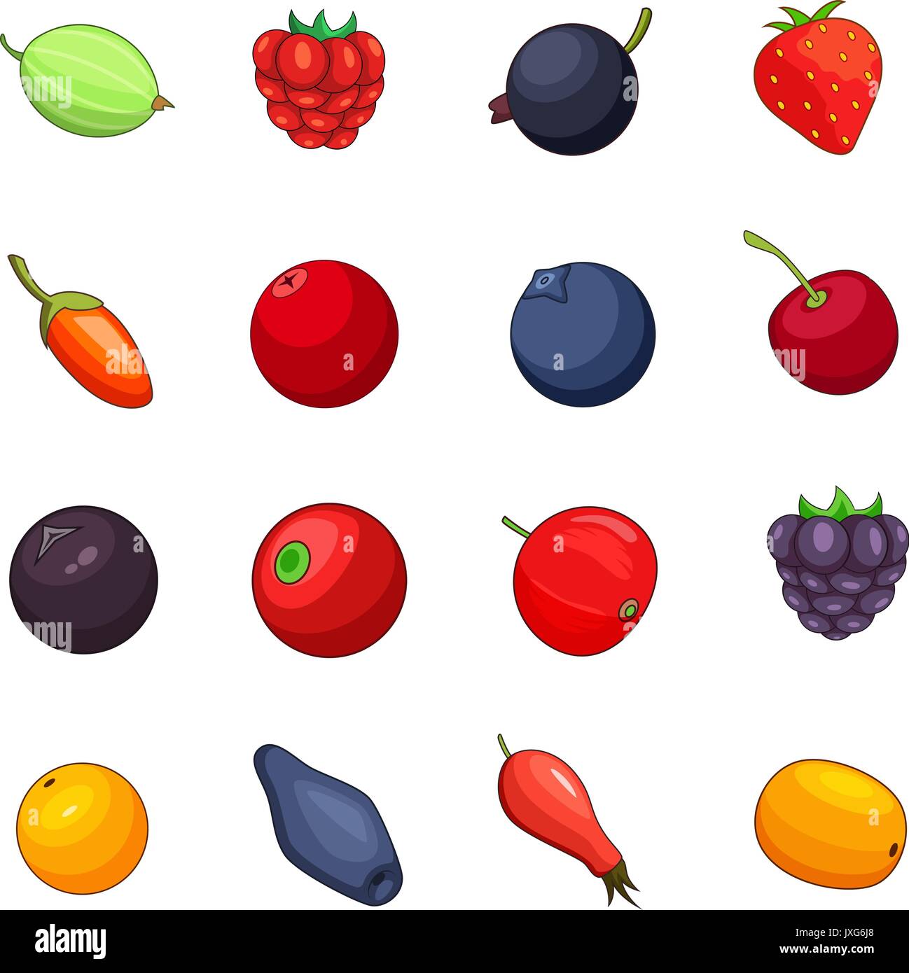Berries icons set, cartoon style Stock Vector Image & Art - Alamy
