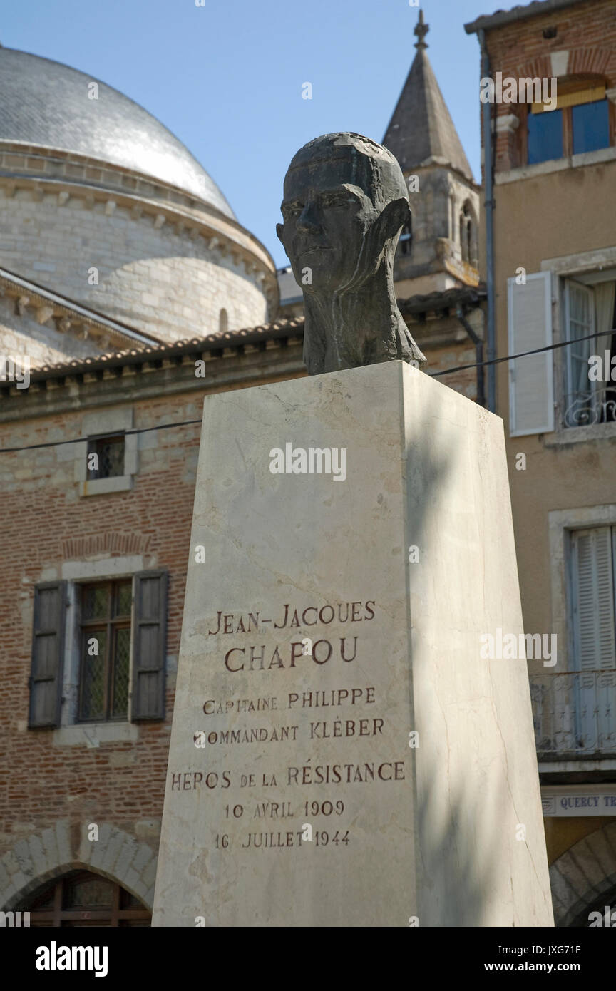 Monument to Jean-Jaques Chapou, Cahors, France Stock Photo