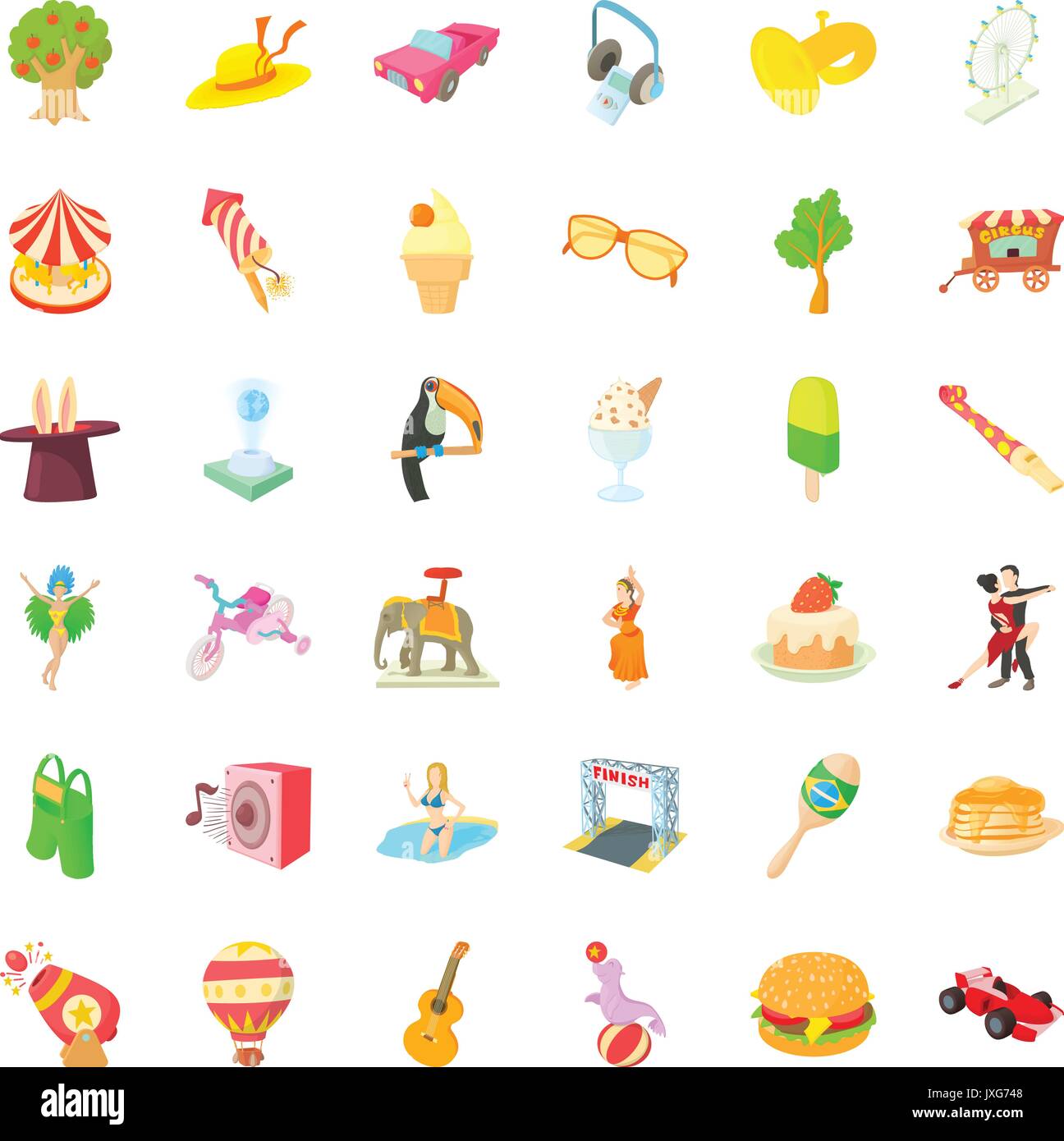 Amusement icons set, cartoon style Stock Vector Image & Art - Alamy