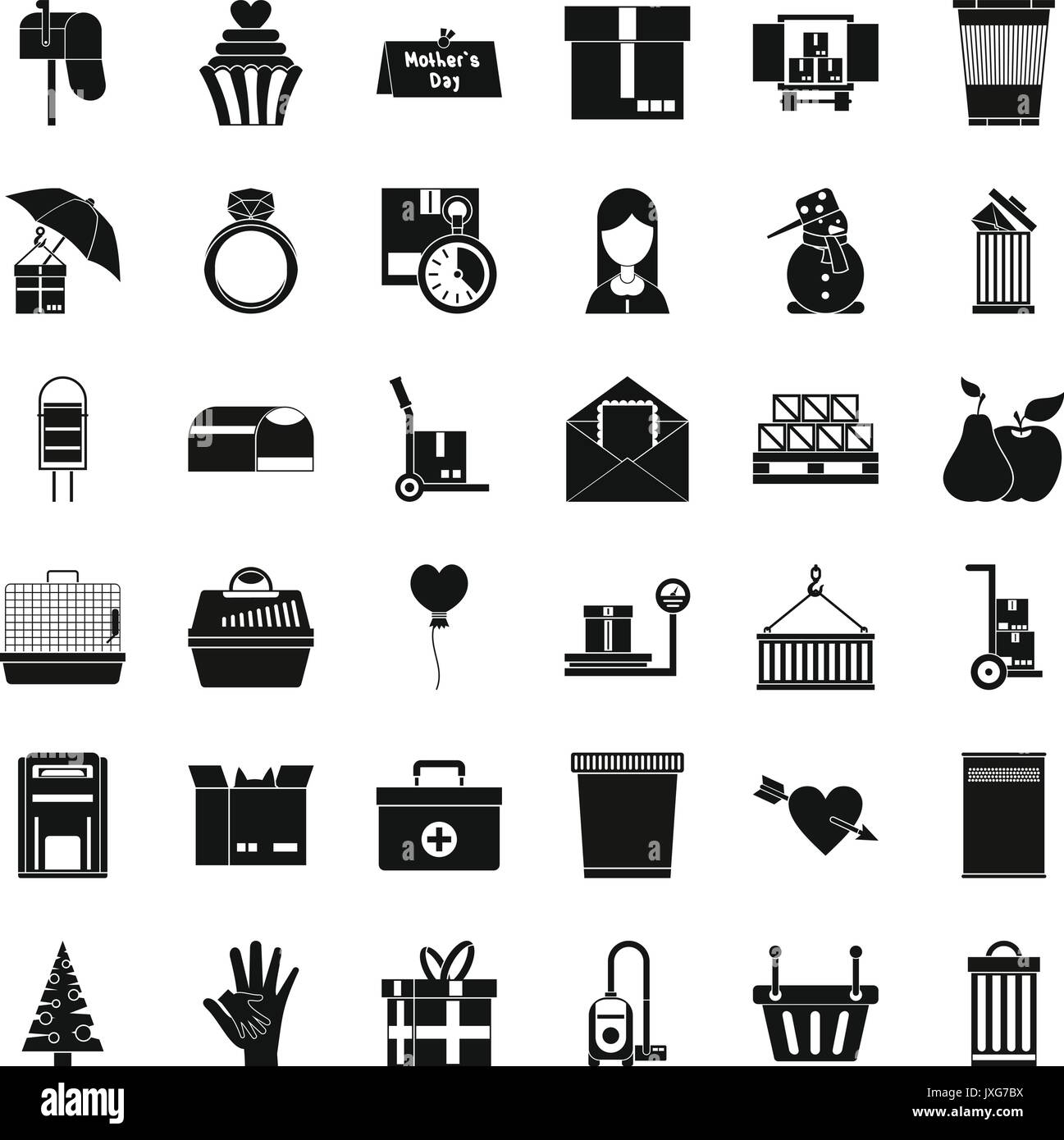 Box icons set, simple style Stock Vector Image & Art Alamy