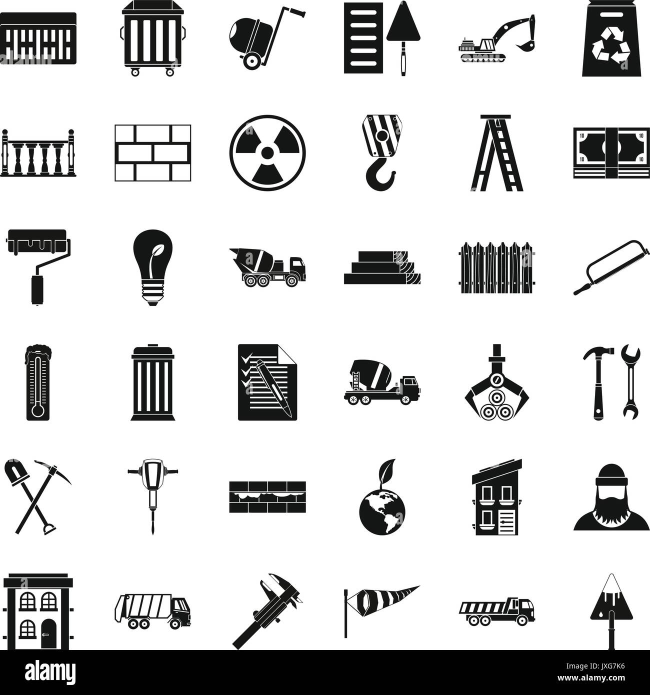 Building material icons set, simple style Stock Vector Image & Art - Alamy