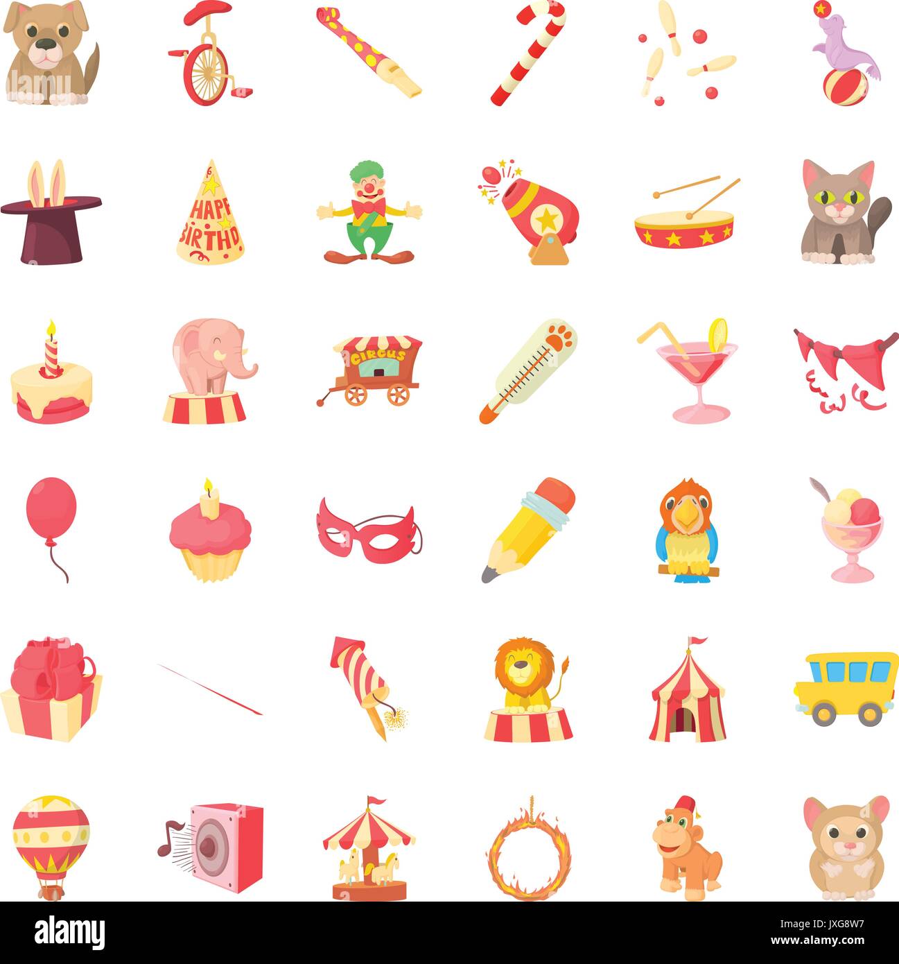 Childhood Icons Set Cartoon Style Stock Vector Image Art Alamy