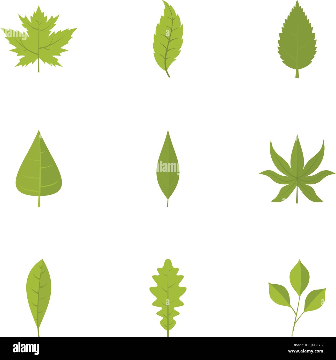 Leaf icons set, flat style Stock Vector Image & Art - Alamy