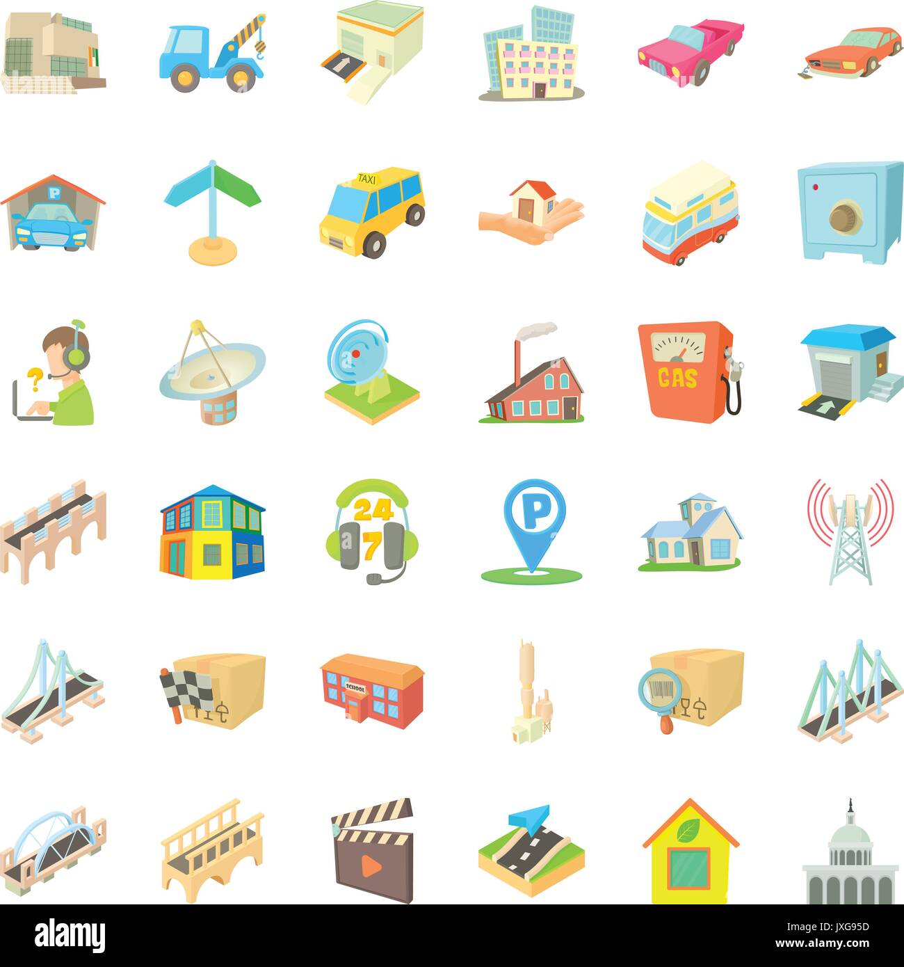 City element icons set, cartoon style Stock Vector Image & Art - Alamy