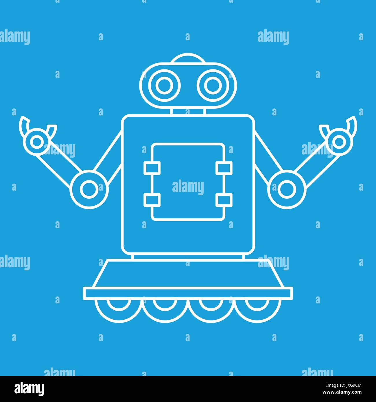 Machine robot on wheels icon, outline style Stock Vector Image & Art ...