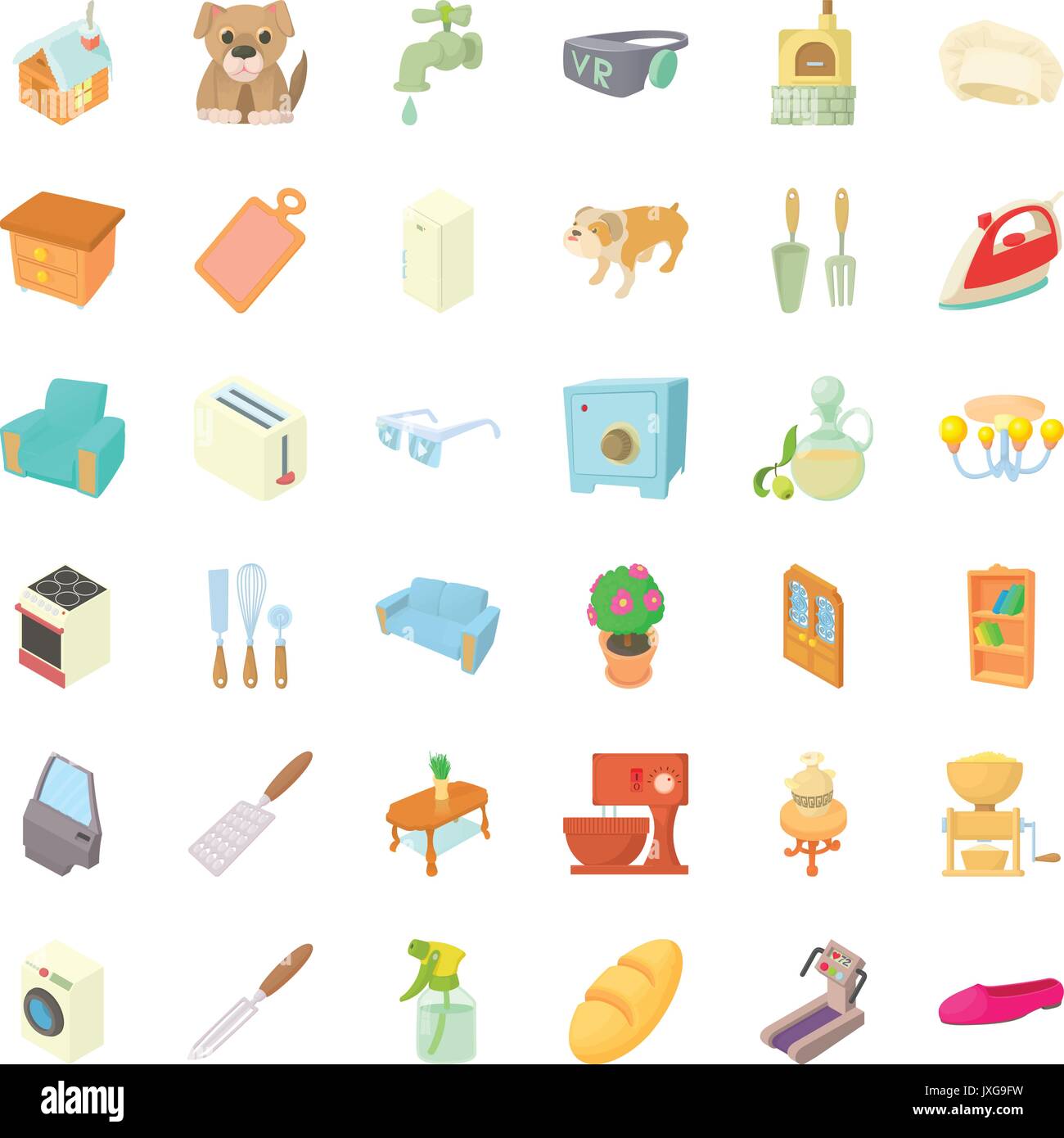 Comfortable house icons set, cartoon style Stock Vector Image & Art - Alamy