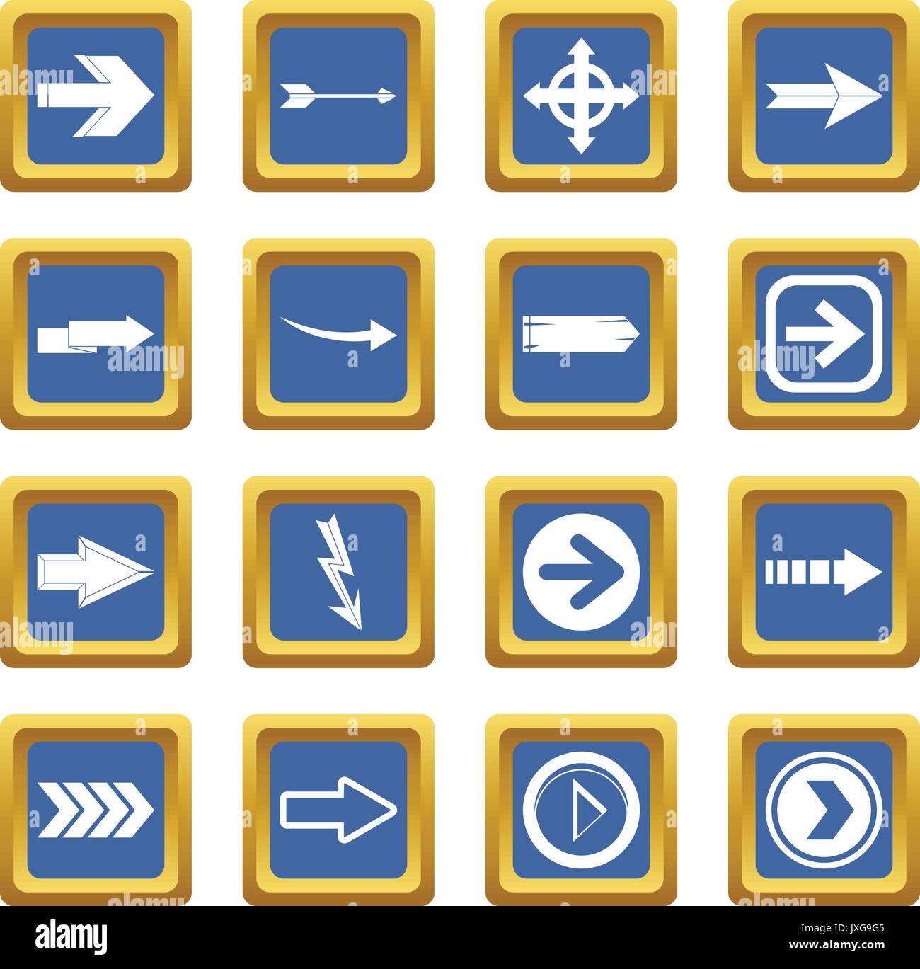 Arrow icons set blue Stock Vector Image & Art - Alamy