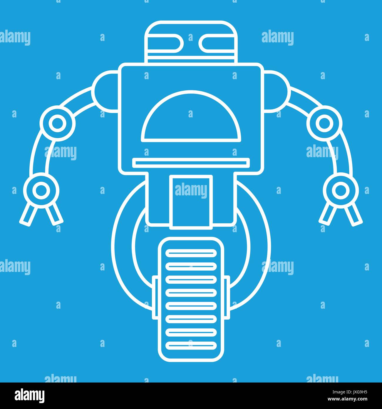 Robot on wheel icon, outline style Stock Vector Image & Art - Alamy