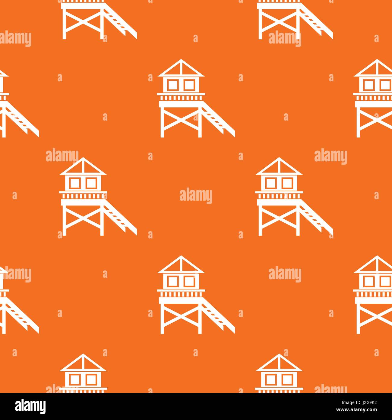 Wooden stilt house pattern seamless Stock Vector Image & Art - Alamy