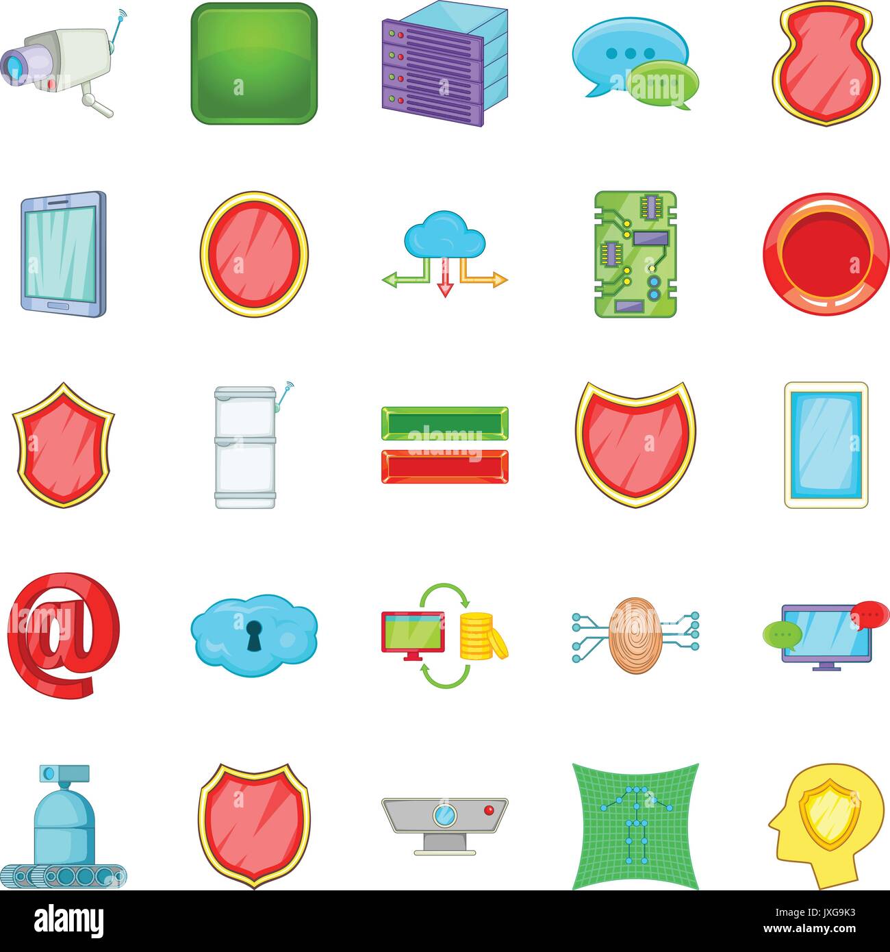 Encoding icons set, cartoon style Stock Vector Image & Art - Alamy