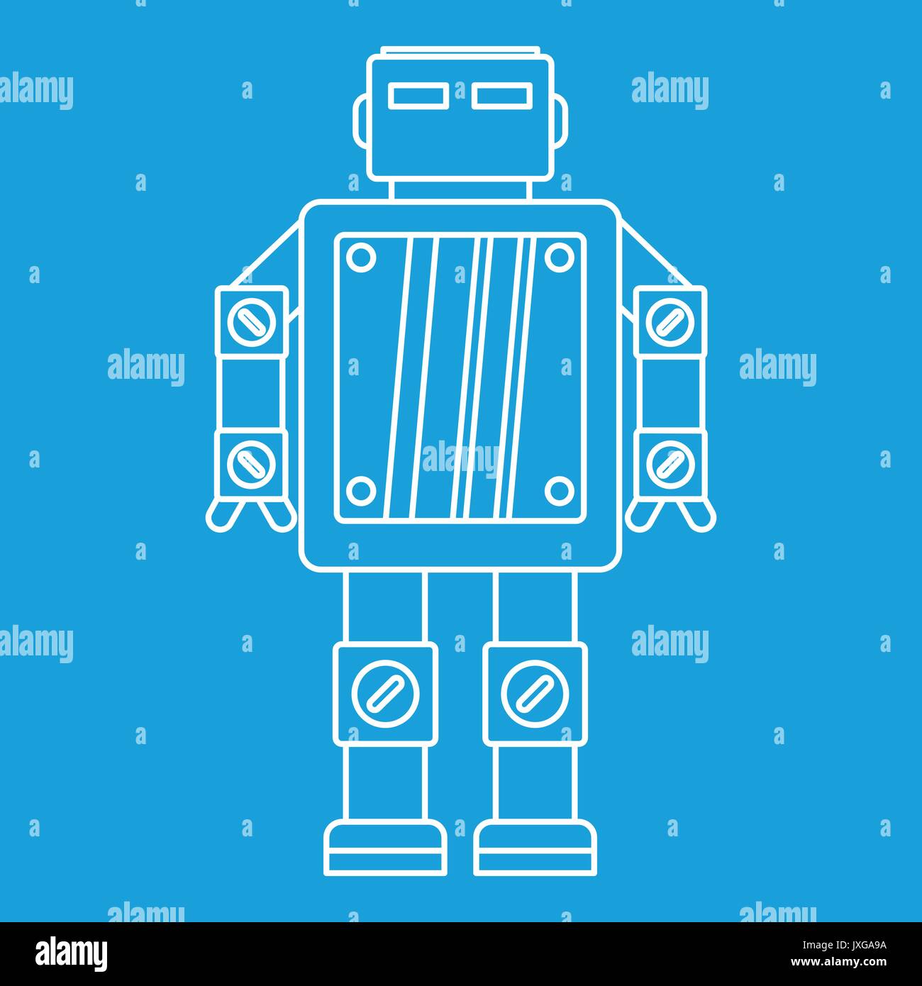 Artificial intelligence robot icon, outline style Stock Vector Image ...