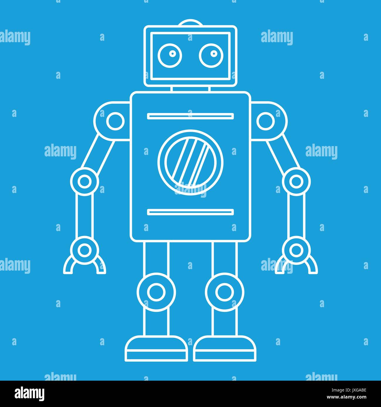 Abstract robot icon, outline style Stock Vector Image & Art - Alamy