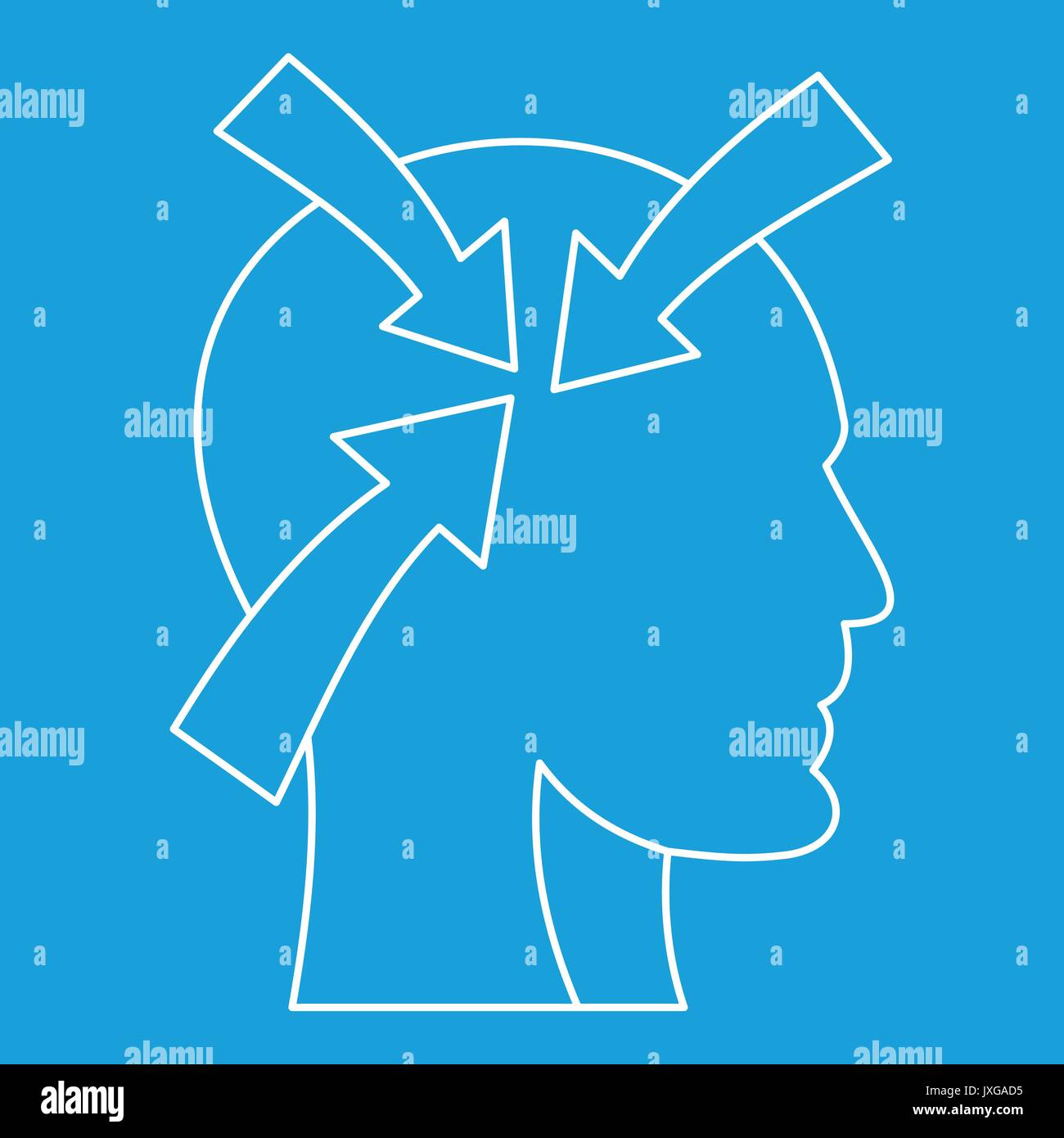 Arrows inside human head icon, outline style Stock Vector Image & Art ...