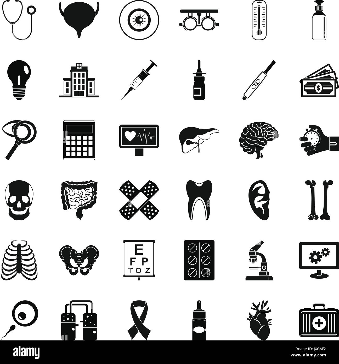 Diagnostic icons set, simple style Stock Vector Image & Art Alamy