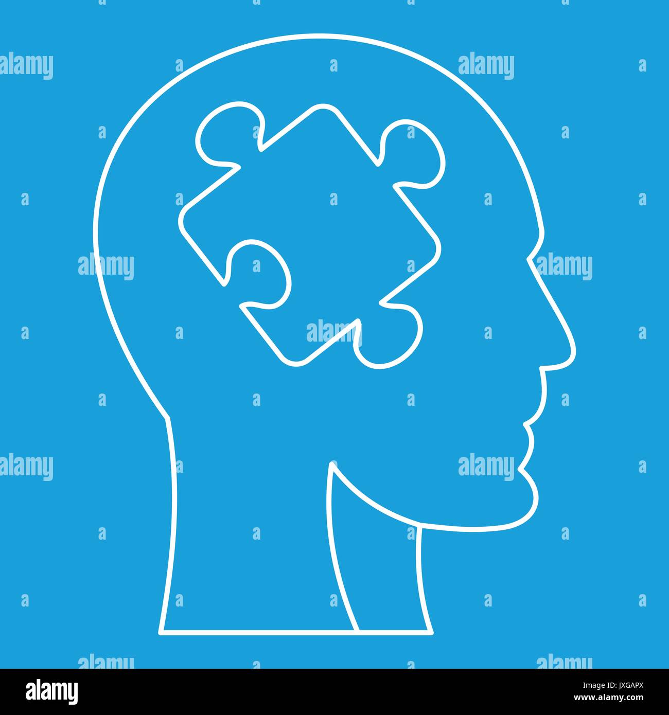 Man head silhouette with puzzle piece icon Stock Vector Image & Art - Alamy