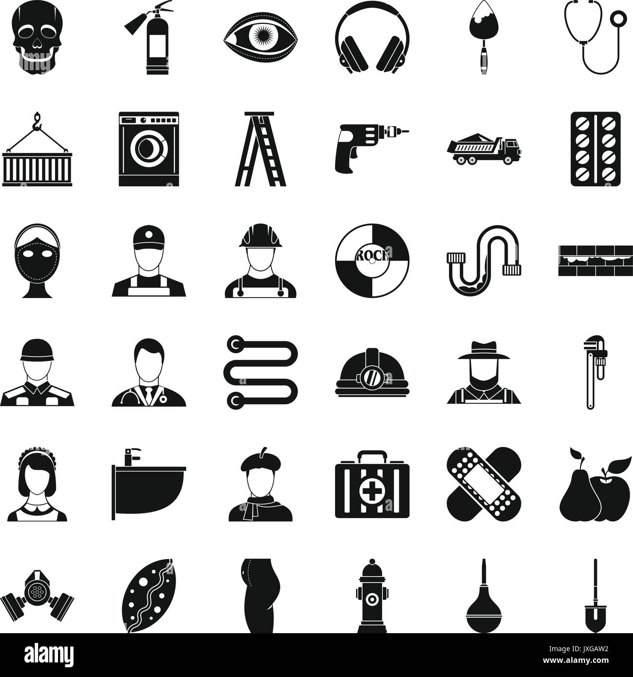 Different profession icons set, simple style Stock Vector Image & Art ...