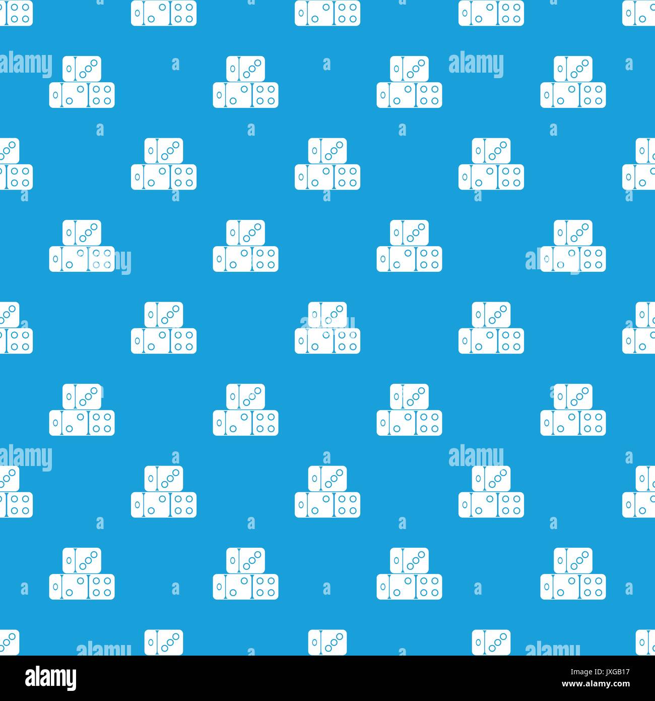 Three dice cubes pattern seamless blue Stock Vector