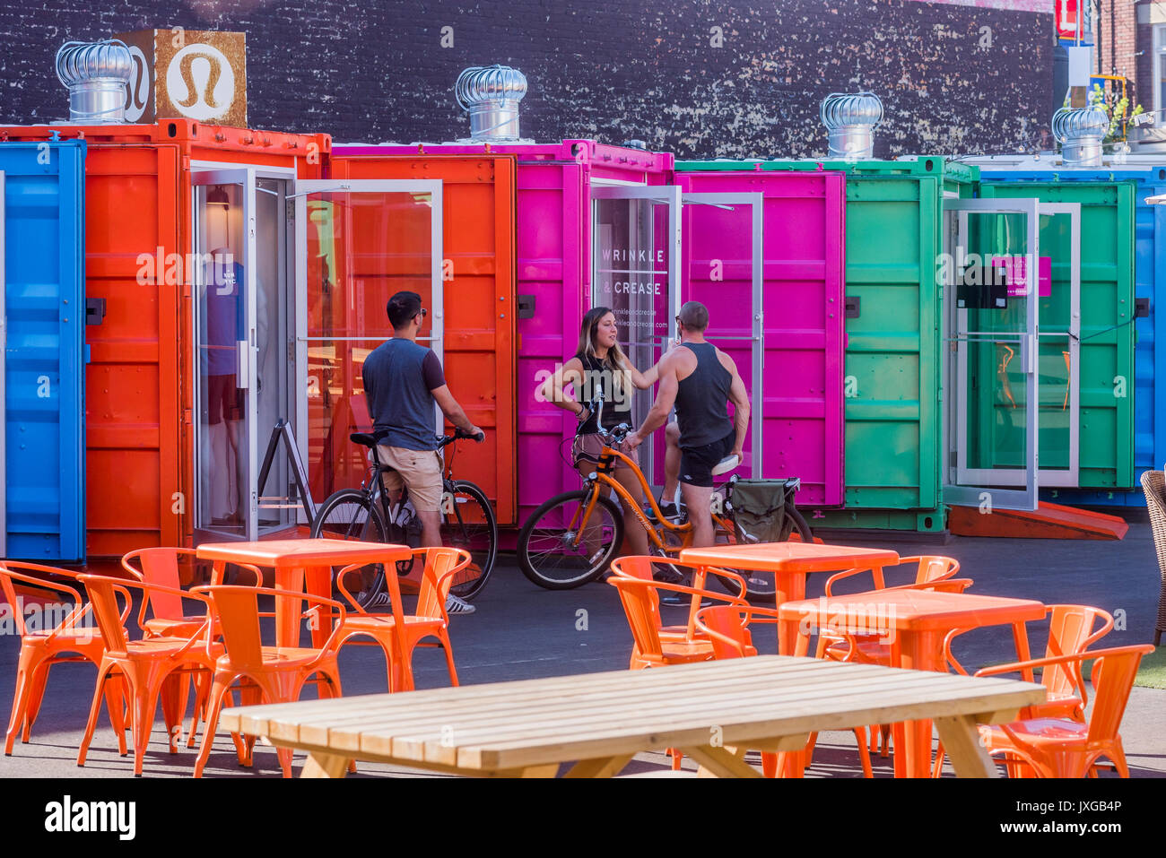 East Village Junction Pop up retail park, an innovative shipping container shopping hub , East