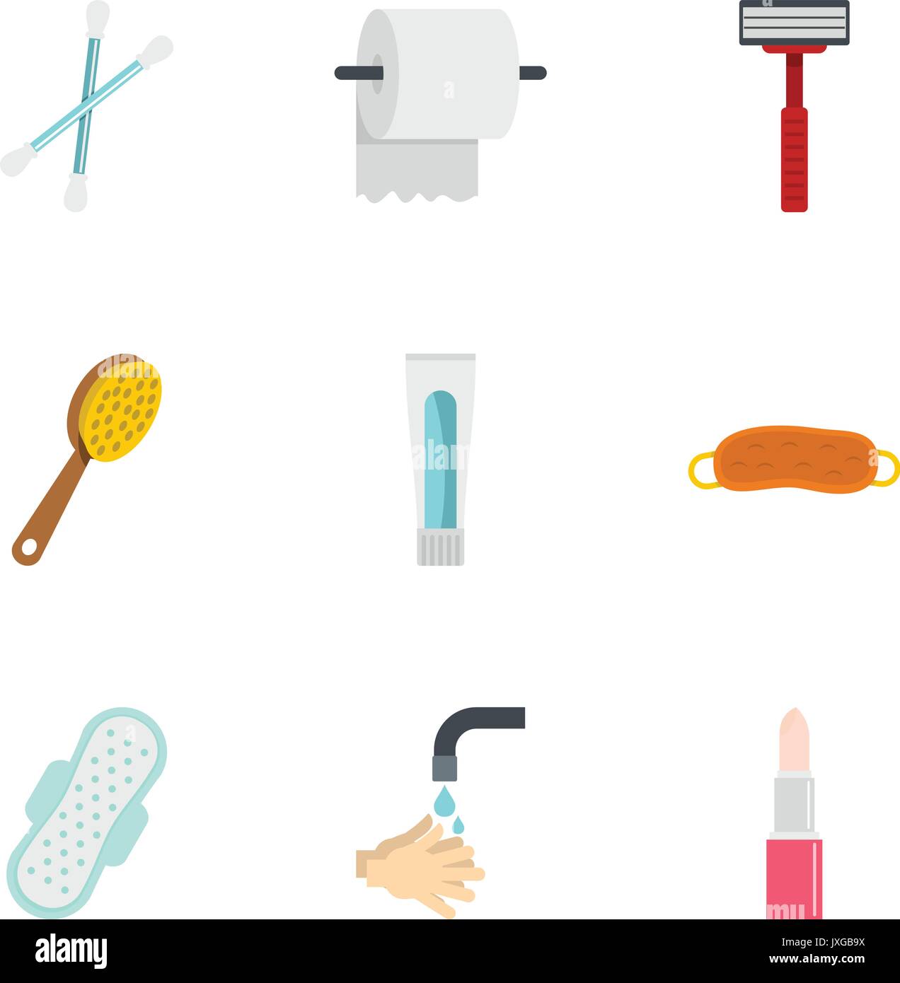 Bathroom icons set, flat style Stock Vector Image & Art - Alamy