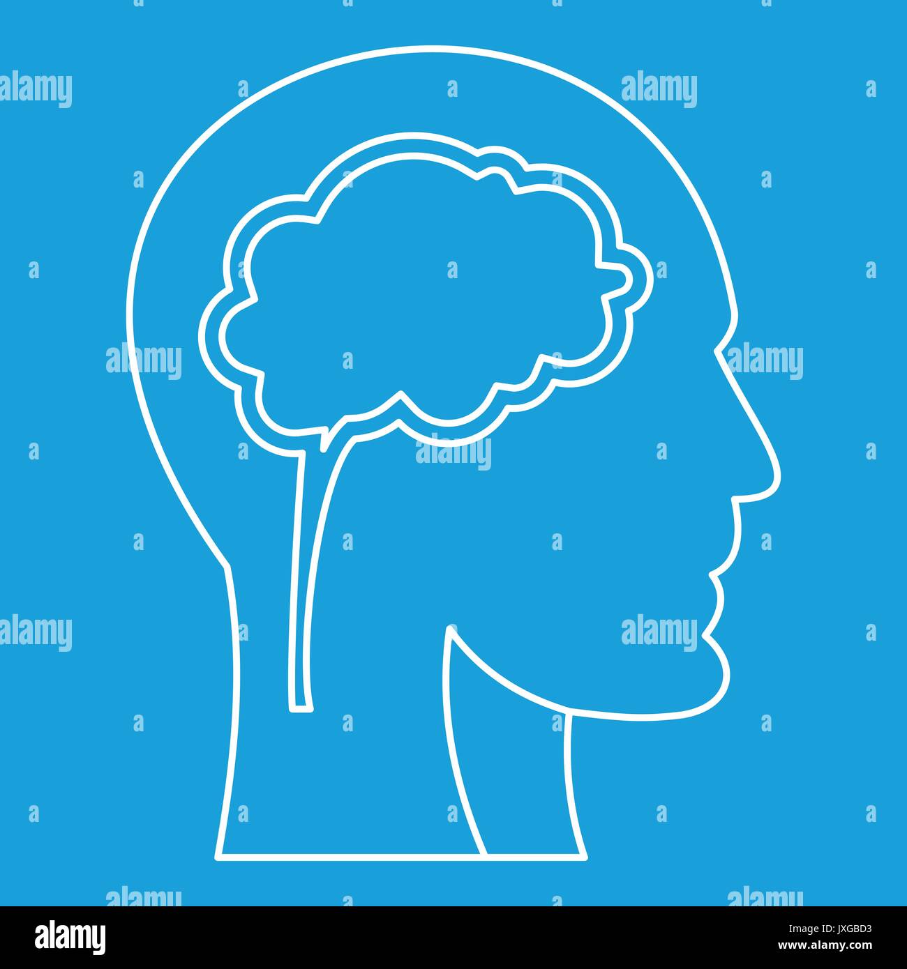 Human head with brain icon, outline style Stock Vector Image &amp; Art - Alamy