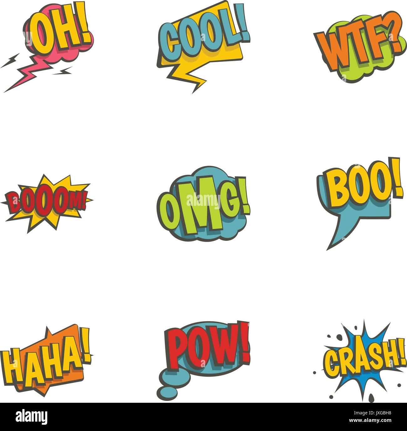 Comic speech bubbles icons set, flat style Stock Vector Image & Art - Alamy