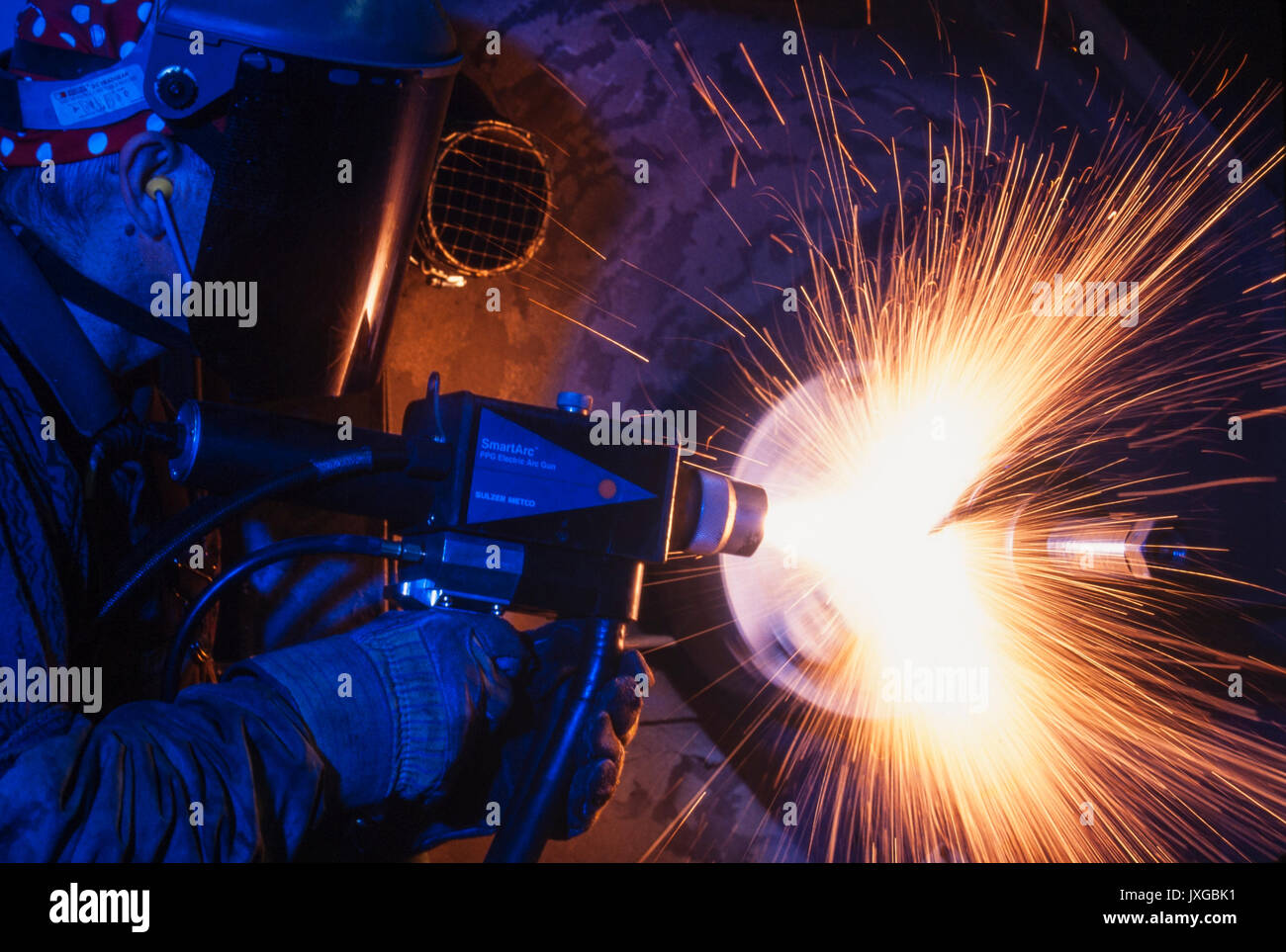 High tech precision metal parts fabrication. Stock Photo