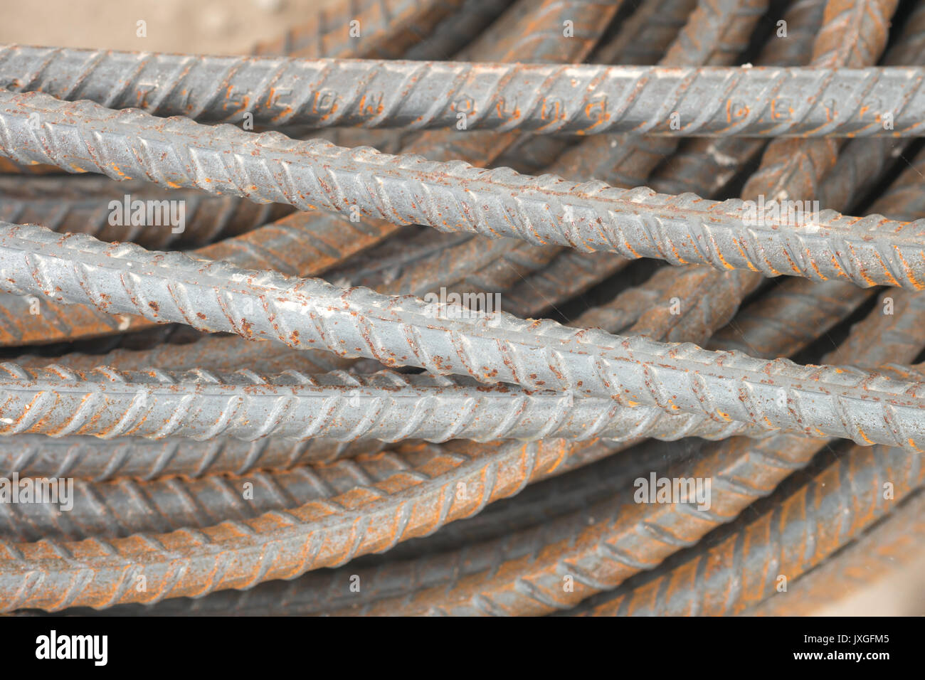 Rebar steel bars, reinforcement concrete bars with wire rod used in foundation of construction