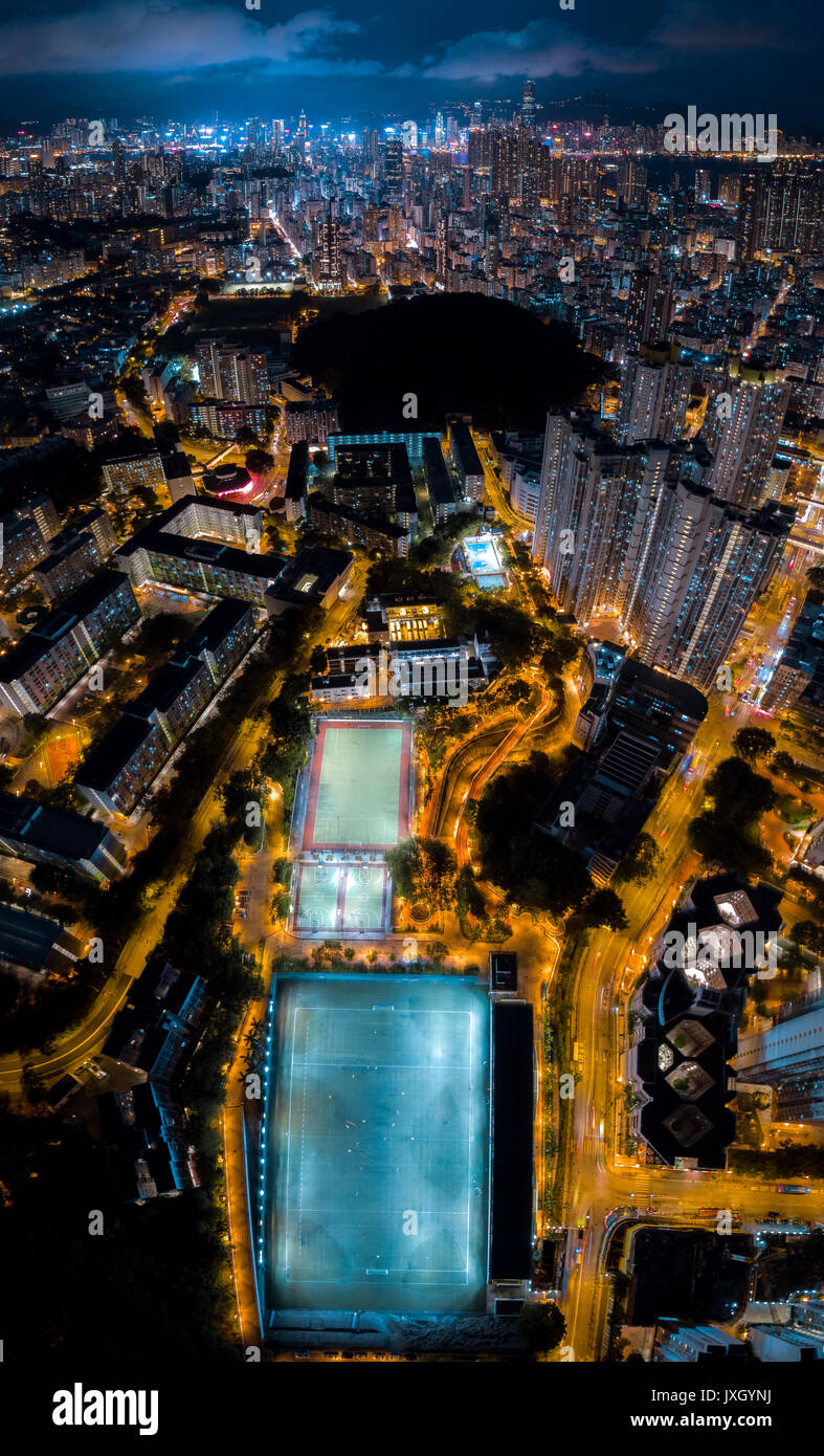 Panorama Aerial view of Hong Kong City Stock Photo - Alamy
