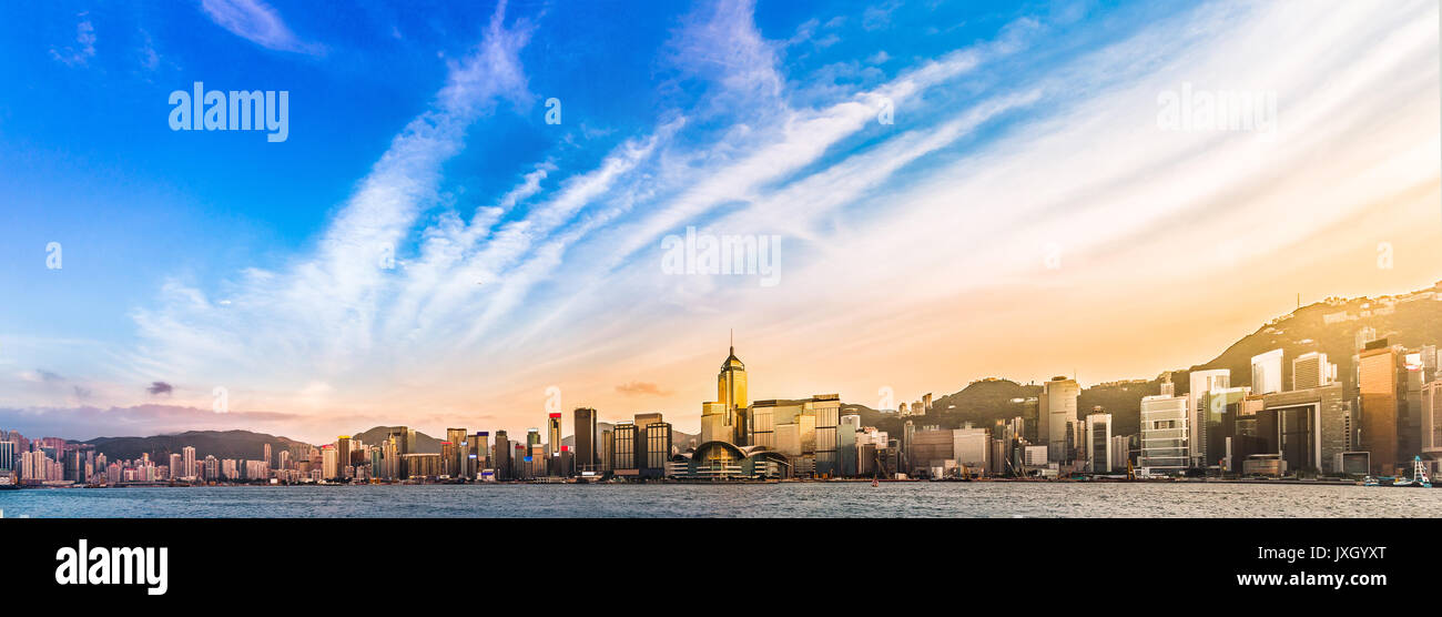 Panorama Aerial view of Hong Kong City Stock Photo - Alamy
