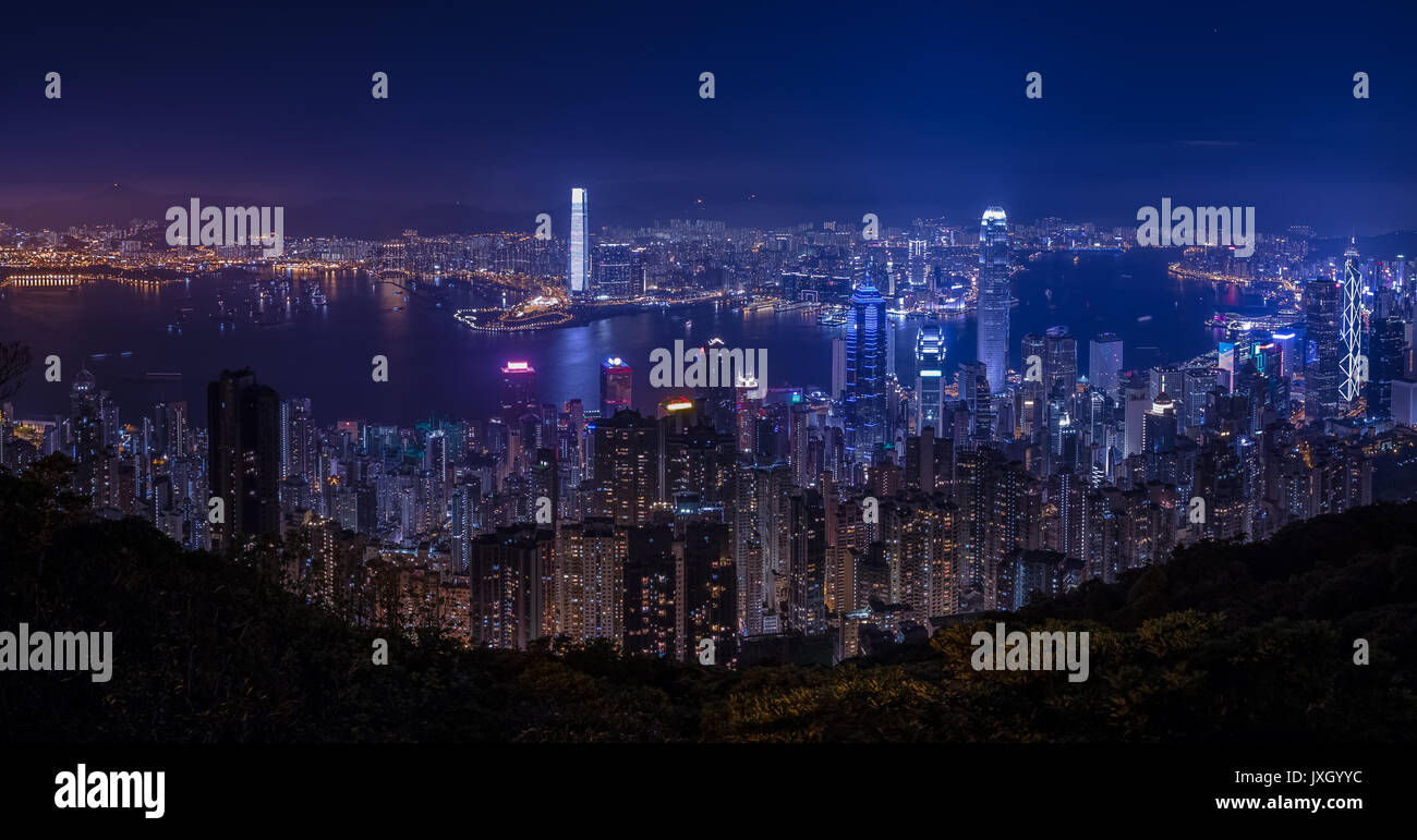 Panorama Aerial view of Hong Kong City Stock Photo - Alamy