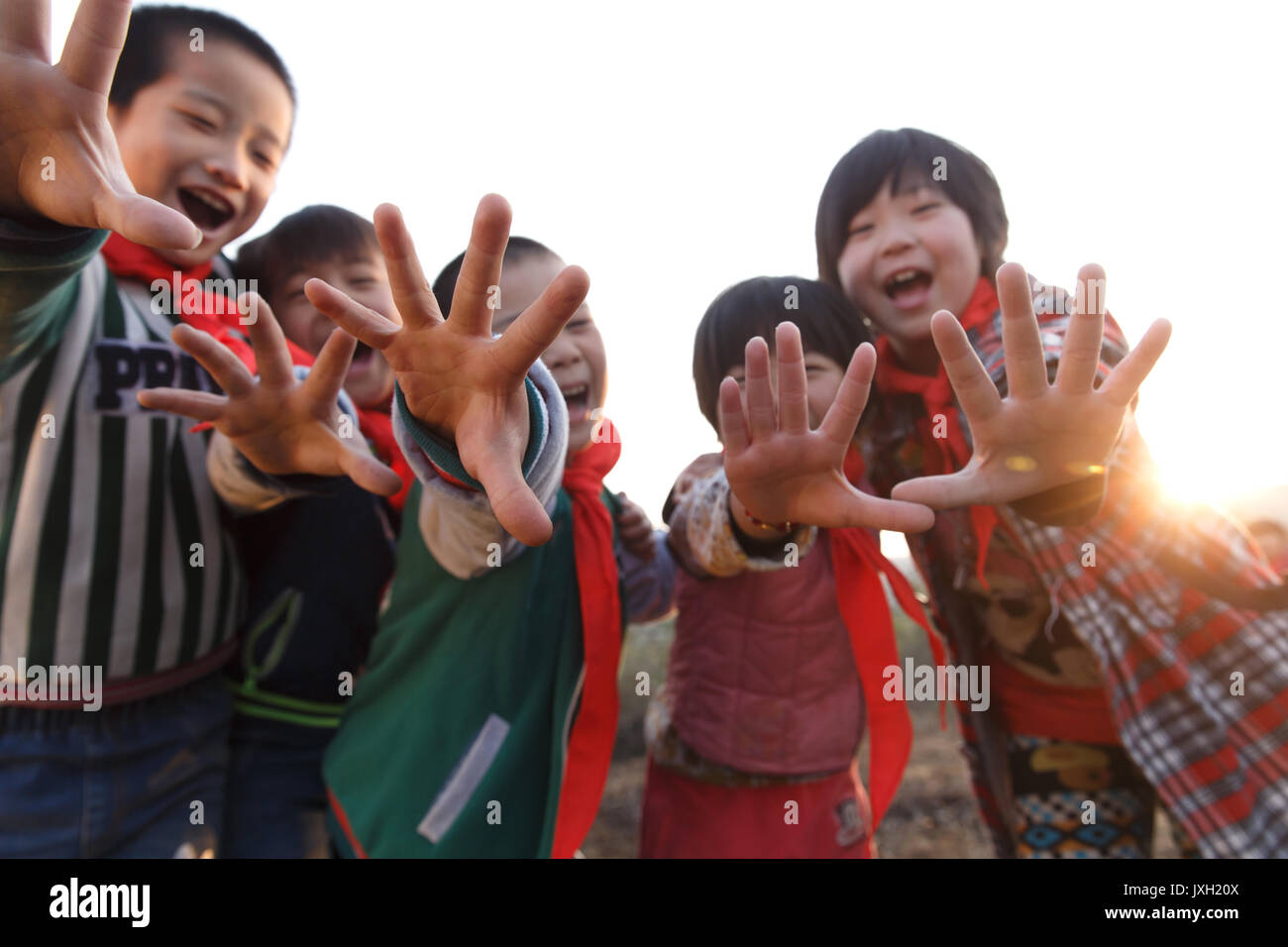 Happy rural pupils Stock Photo - Alamy
