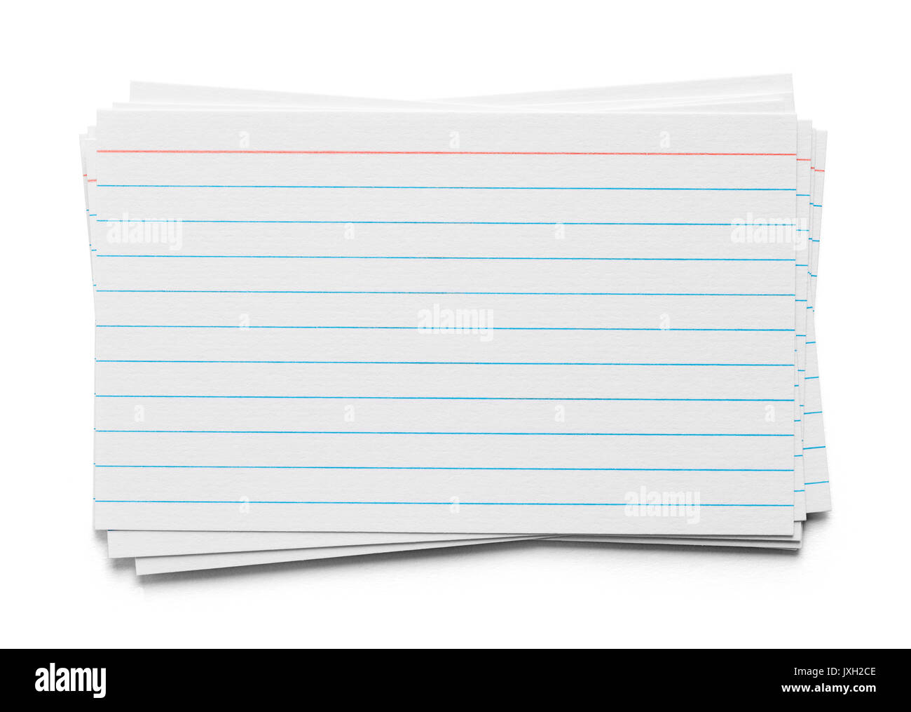 Pile of Index Cards Isolated on White Background. Stock Photo