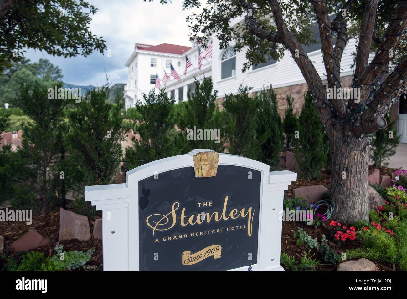 The Stanley Hotel in Estes Park, Colorado Stock Photo