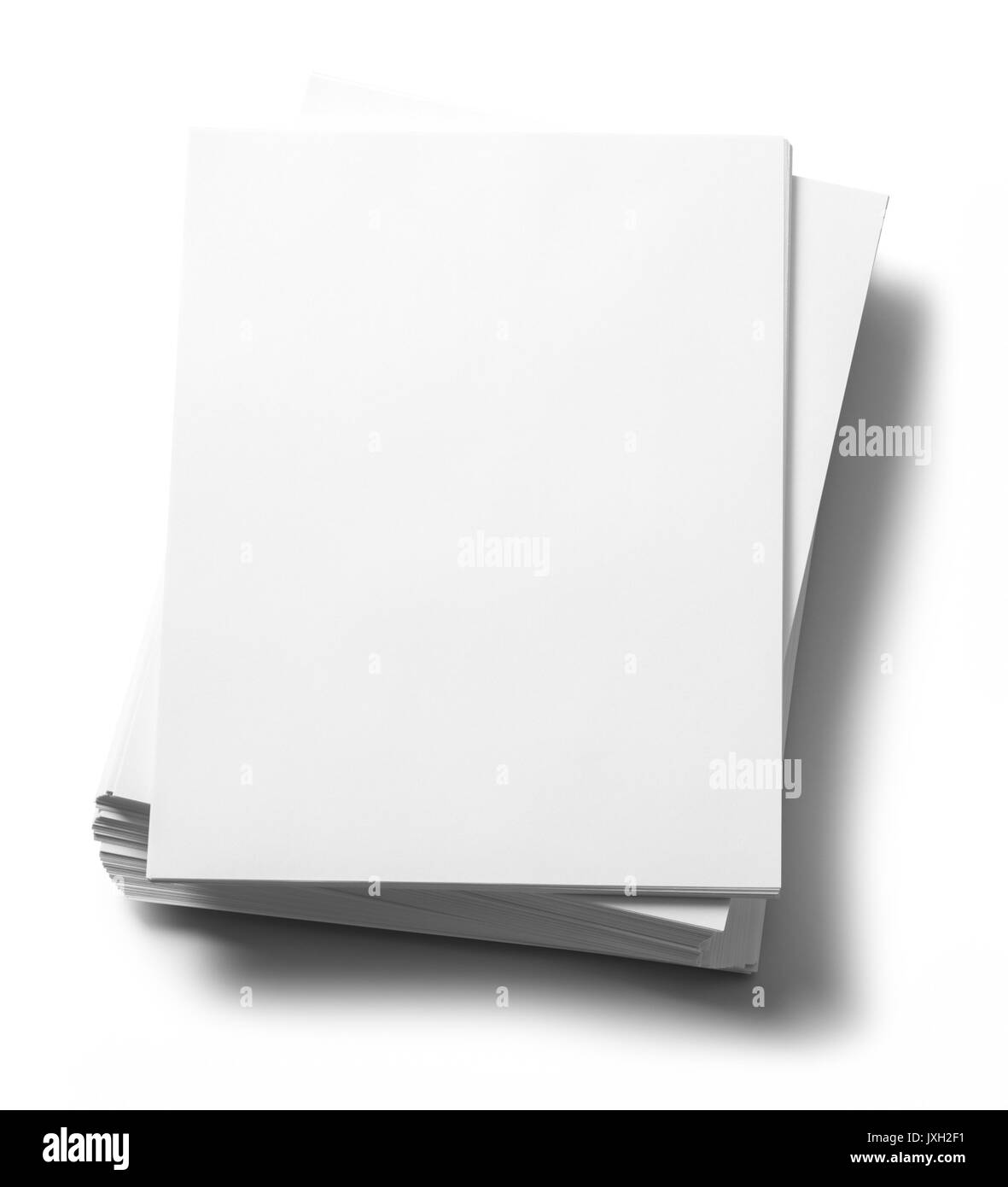 Stack of White Office Paper on White Background Stock Illustration