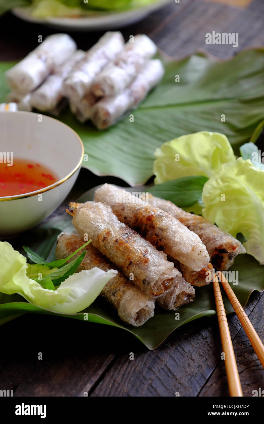 Vietnamese egg roll or spring roll or cha gio is popular food at