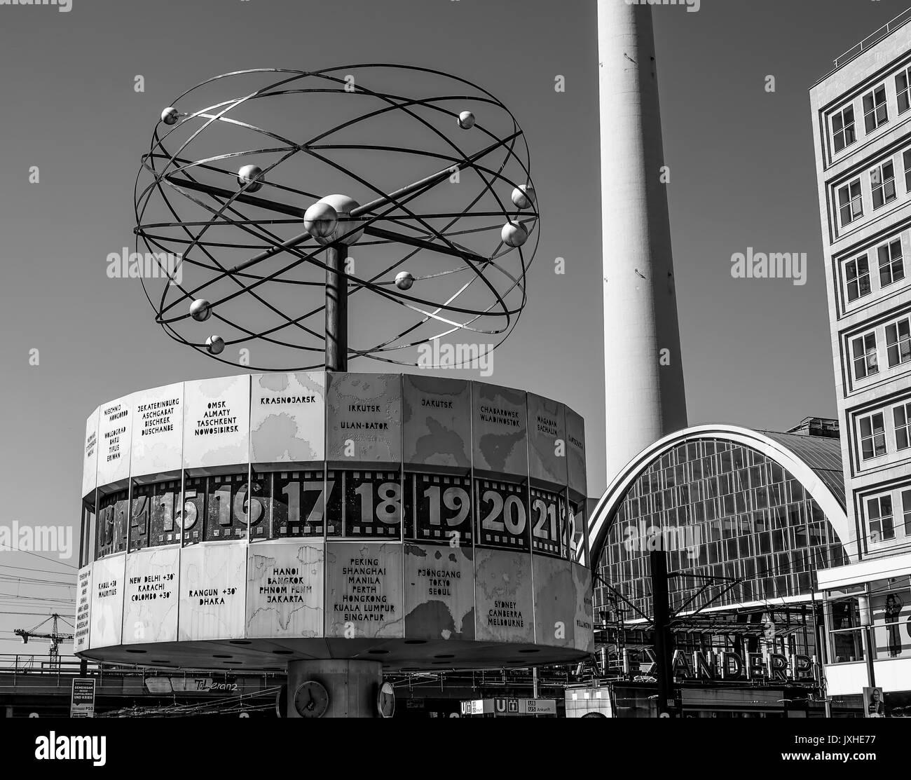 Famous World clock at Alexanderplatz square tourist attraction