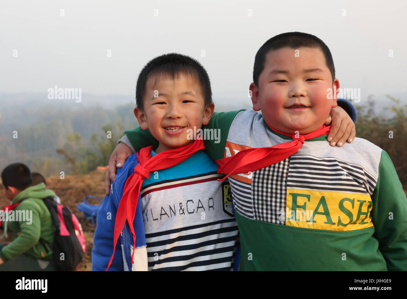 Happy rural pupils Stock Photo - Alamy