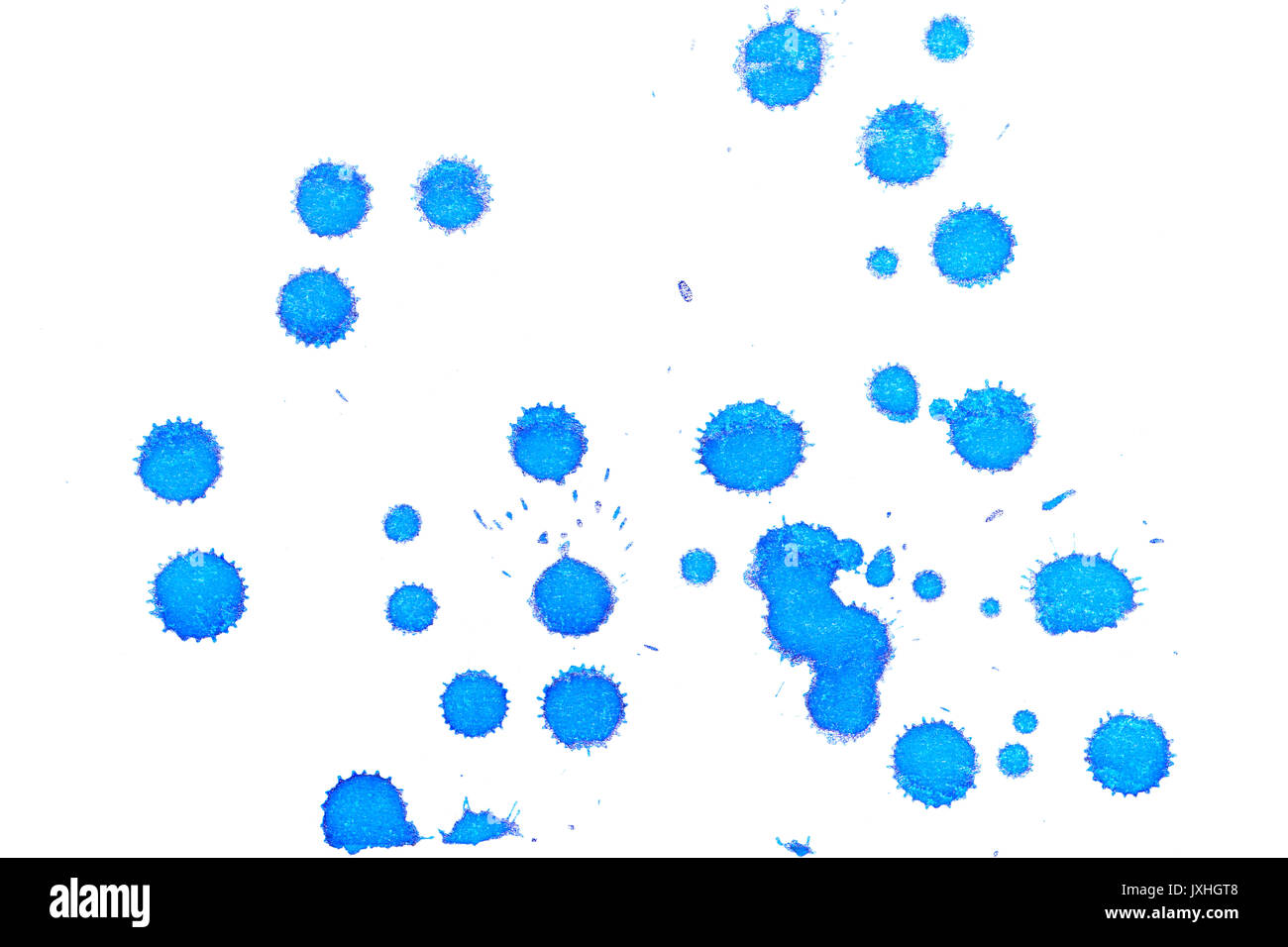 Abstract blue ink splash. Ink blots. Elements of design. The water ...