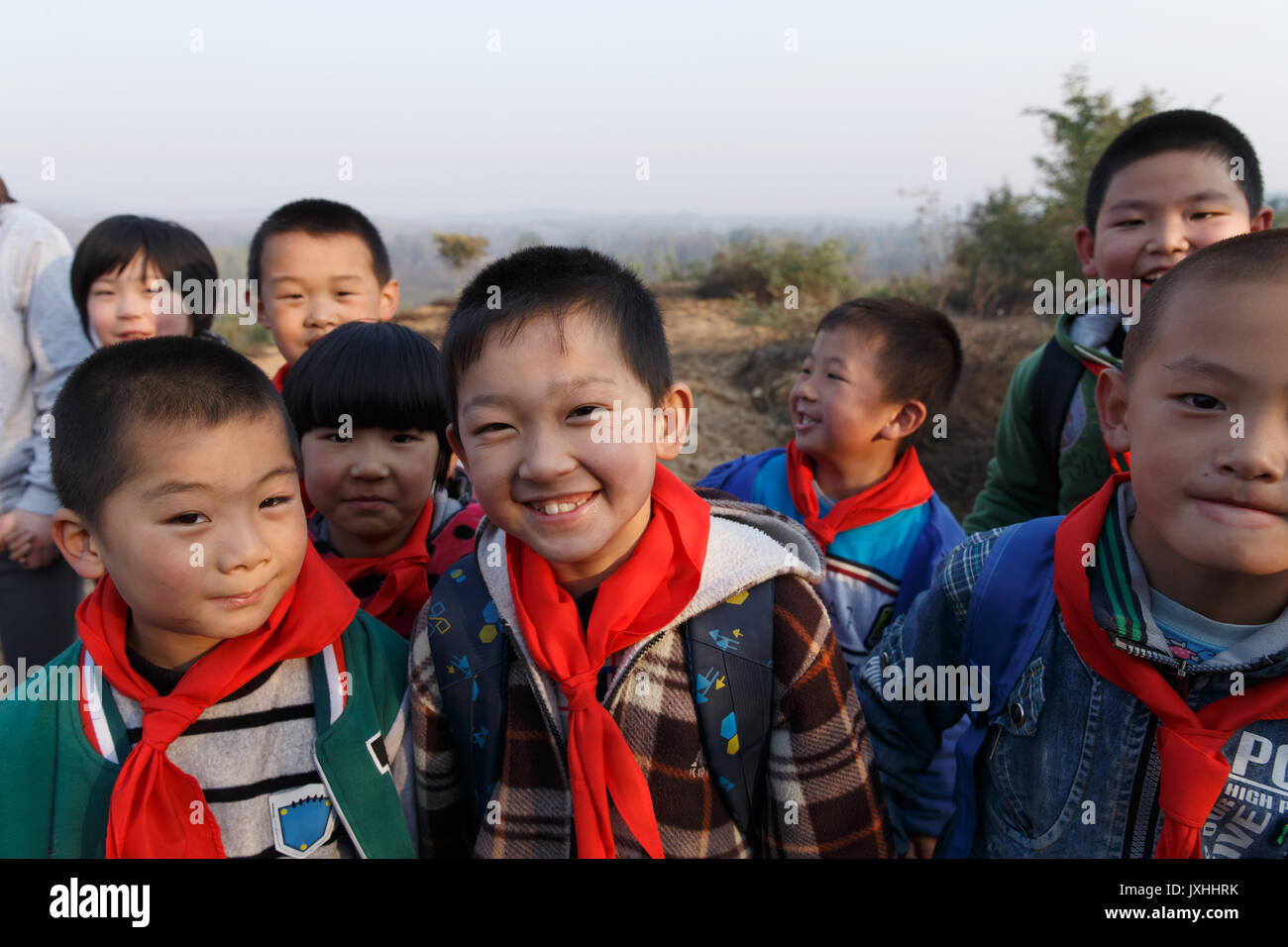 Happy rural pupils Stock Photo - Alamy
