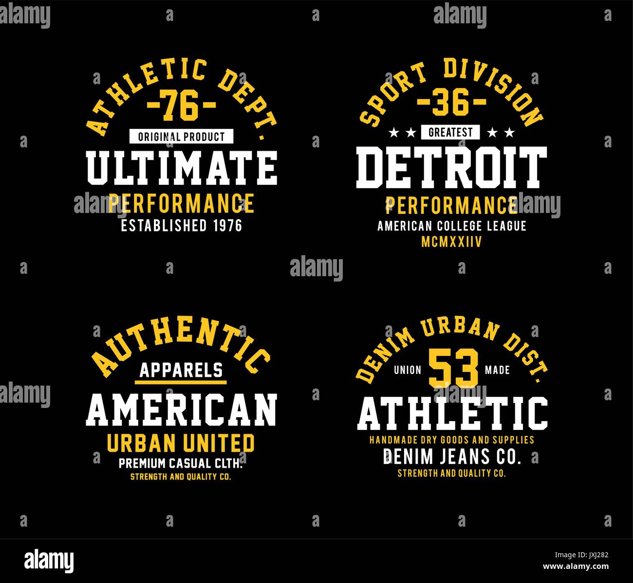 Set Athletic Sport Stock Vector