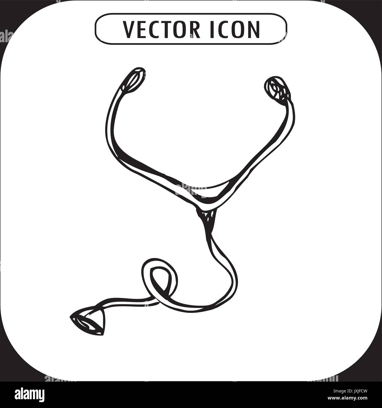 Stethoscope Icon, hand drawing, vector Stock Vector Image & Art - Alamy