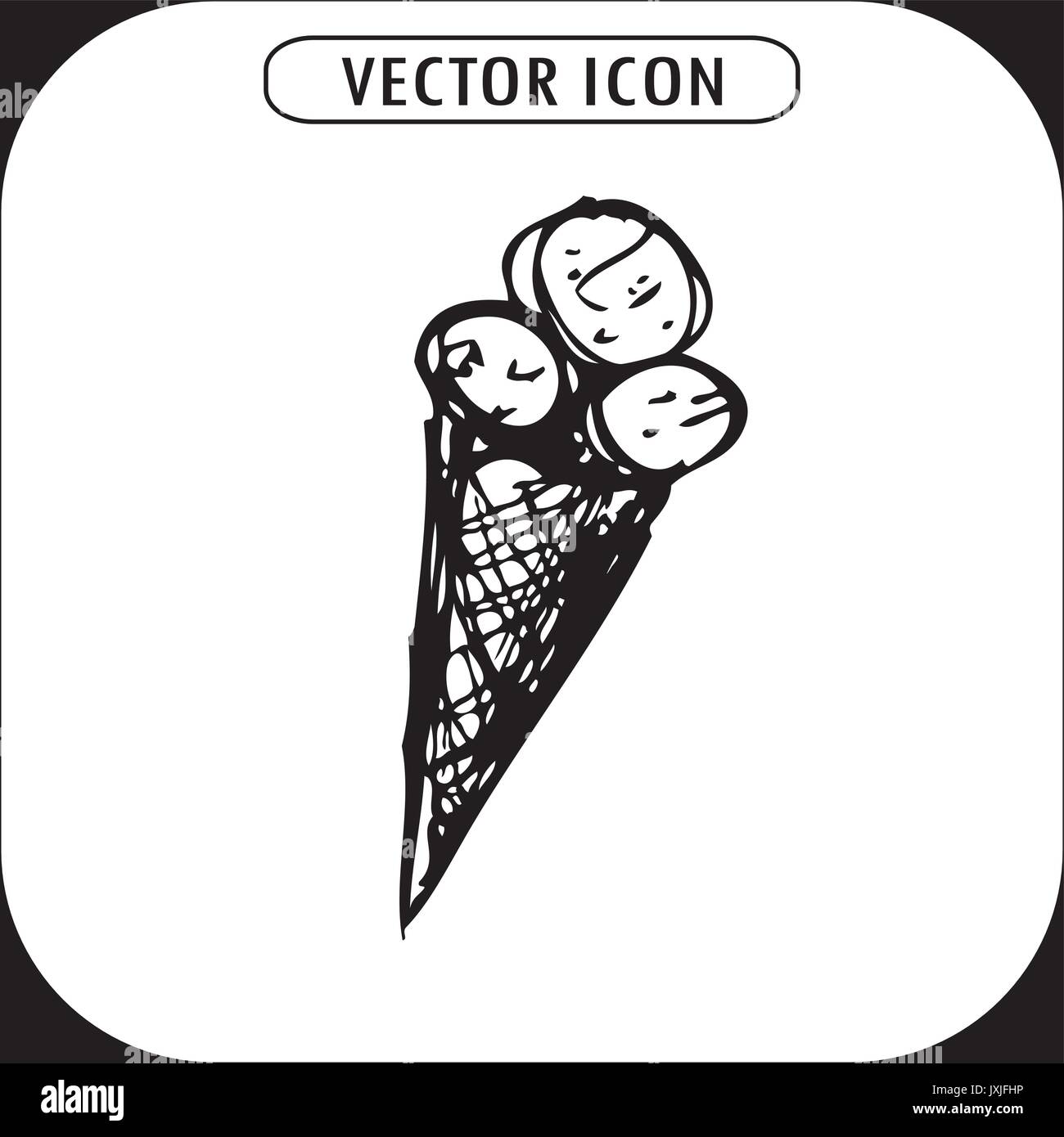 ice cream ,hand drawn icon, vector illustration Stock Vector