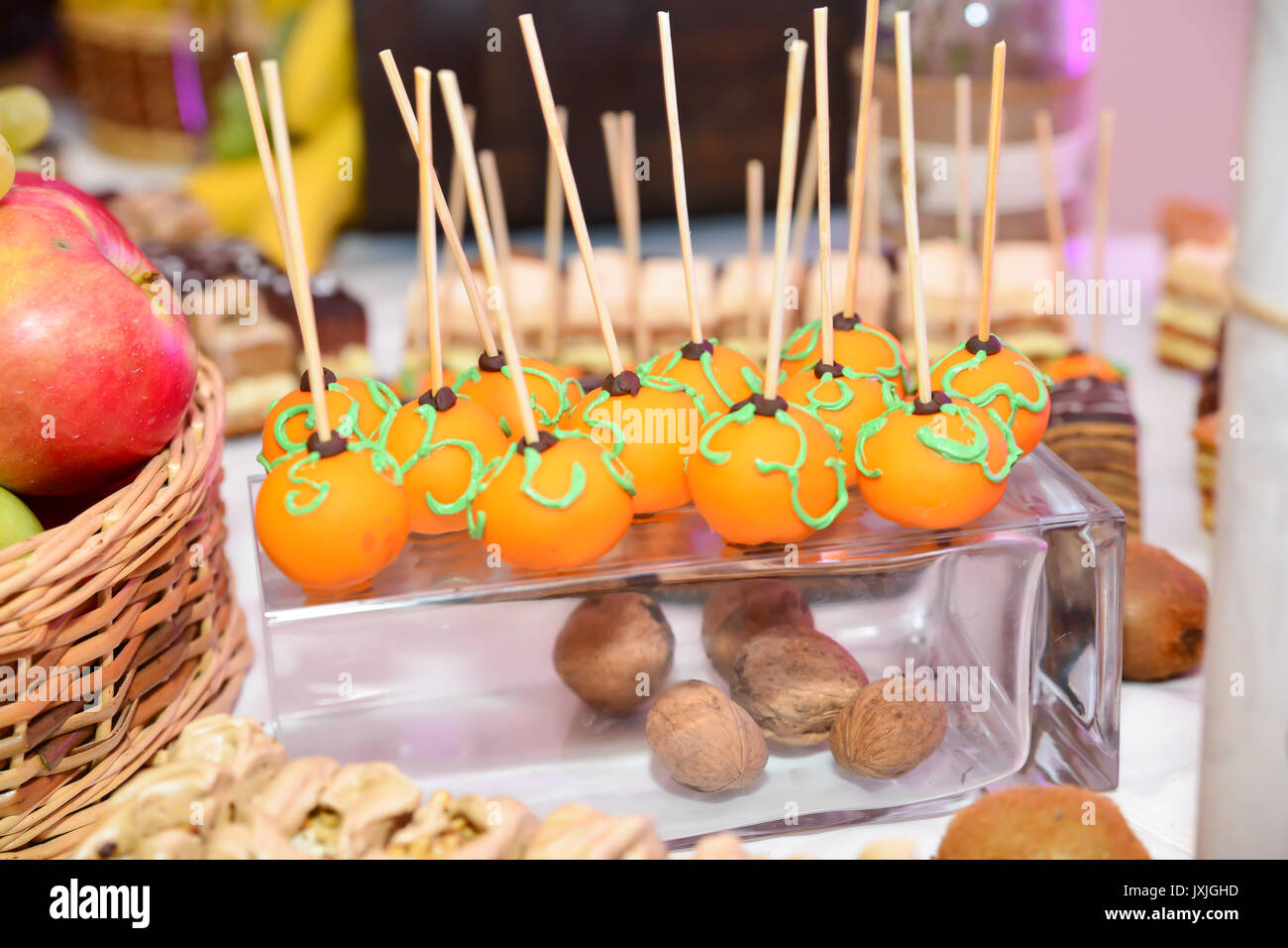 candy bar.sweets arrangements for wedding reception Stock Photo - Alamy