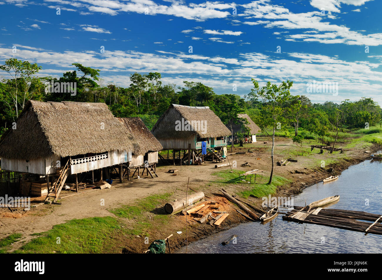 Amazonas landscape. The photo present typical indian tribes , Brazil Stock Photo
